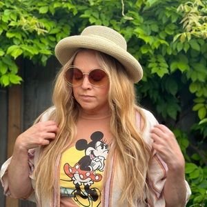 Vintage 60s 50s sun derby straw hat sun Italian